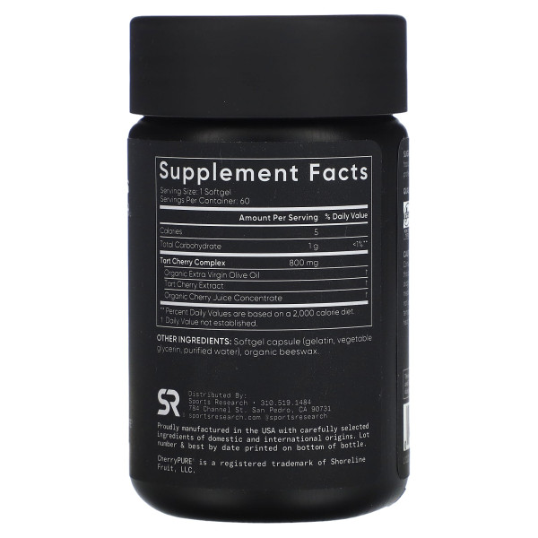 Комплекс з ягодами вишні Sports Research (Tart Cherry) 800mg 60 капсул