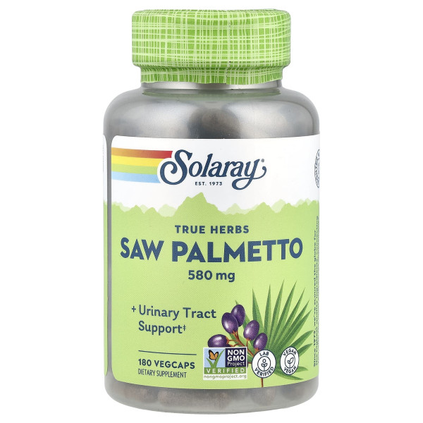 Цельная ягода сереноа Solaray (Saw Palmetto) 580 мг 180 капсул