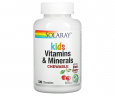 Мультивитамины для детей Solaray (Children's Chewable Vitamins & Minerals) жевательне таблетки со вкусом вишни