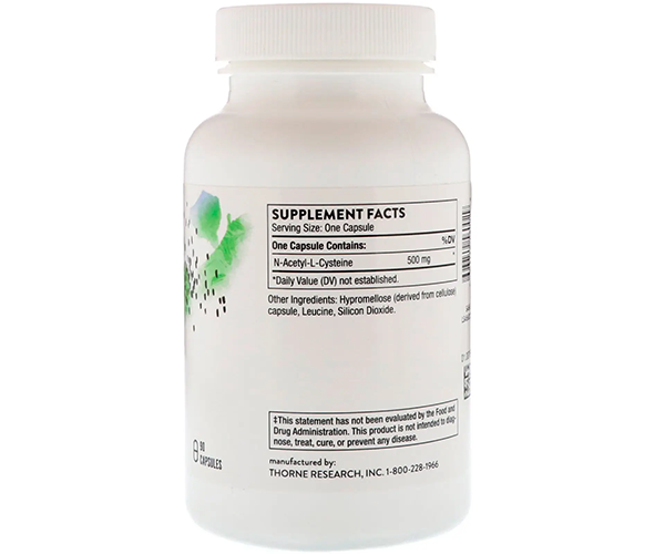 Ацетилцистеин Thorne Research (N-Acetyl Cysteine) 500 мг 90 капсул