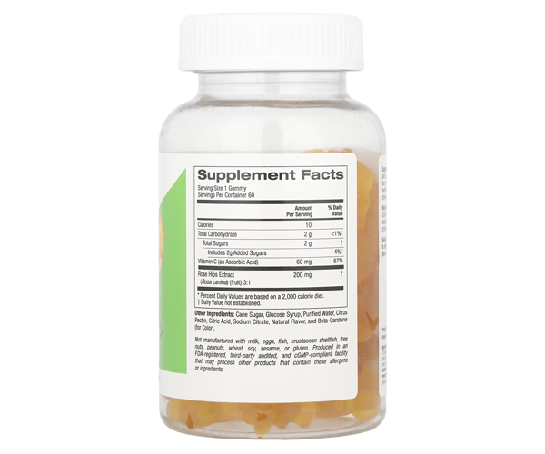 Витамин C для детей без желатина California Gold Nutrition 60 вегетарианских жевательных таблеток натуральный апельсиновый вкус