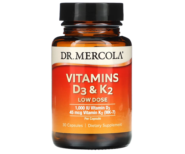 Витамины D3 и K2 Dr. Mercola 1000 МЕ 30 капсул