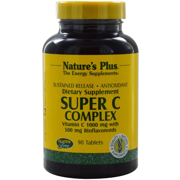 Супер комплекс вітаміну С з біофлавоноїдами Natures Plus  (Super C Complex Vitamin C) 1000 мг/500 мг 90 таблеток
