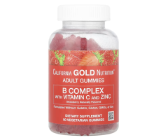 Вітаміни групи B з вітаміном C та цинком California Gold Nutrition 90 жувальних таблеток полуничний смак
