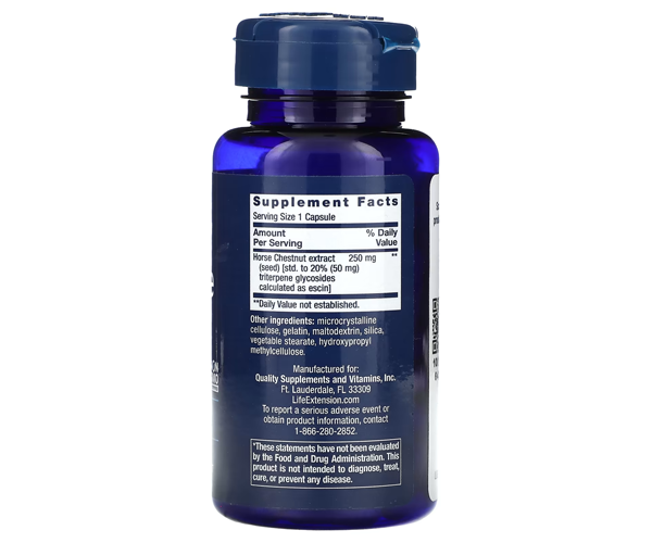 Венотон Экстракт конского каштана Life Extension (Venotone Horse chestnut seed extract) 250 мг 60 капсул