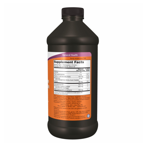 Глюкозамін хондроїтин NOW Foods (Glucosamine Chondroitin MSM) рідкий 473 мл