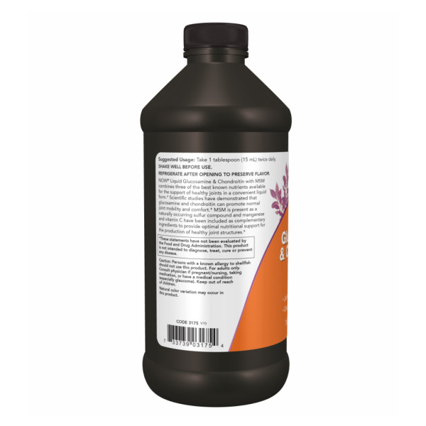 Глюкозамін хондроїтин NOW Foods (Glucosamine Chondroitin MSM) рідкий 473 мл