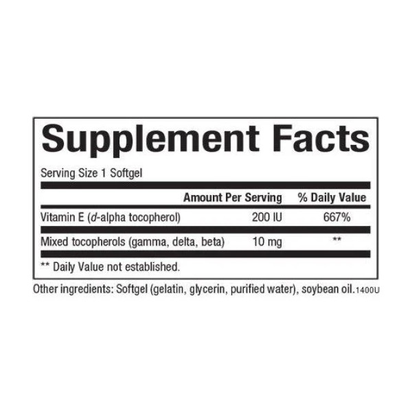 Суміш Вітаміну Е Natural Factors (Mixed Vitamin E) 200 МО 90 капсул