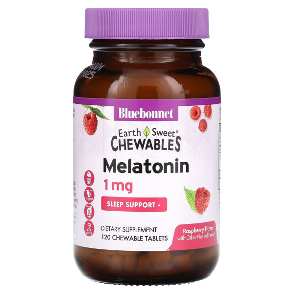 Мелатонин Bluebonnet Nutrition (Melatonin) 1 мг со вкусом малины
