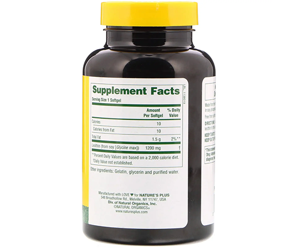 Лецитин Natures Plus (Lecithin) 1200 мг 90 капсул