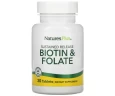 Биотин и фолиевая кислота Natures Plus (Biotin and folate) 30 таблеток