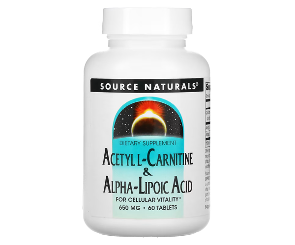 Ацетил L-карнітин + Альфа-ліпоєва кислота Source Naturals (Acetyl L-Carnitine and Alpha Lipoic Acid) 
