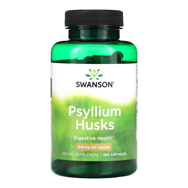 Псиллиум шелуха семян подорожника Swanson (Psyllium Husks) 610 мг 100 капсул