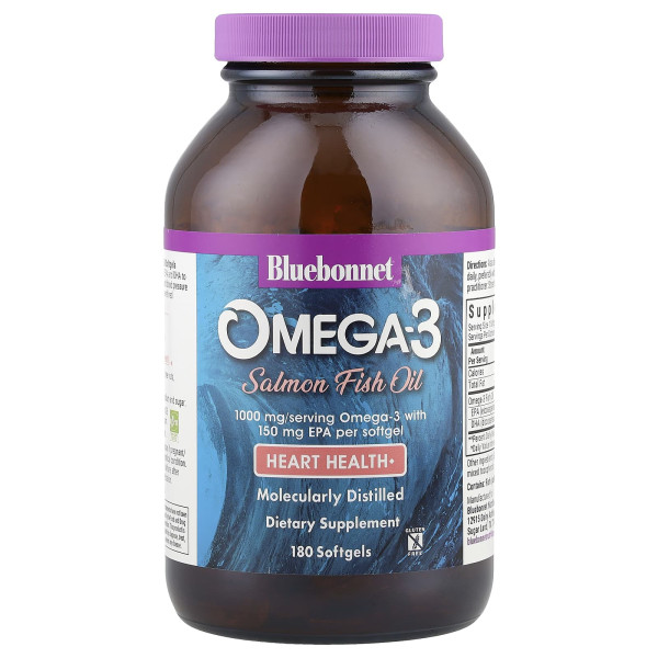 Олія лосося Bluebonnet Nutrition  (Omega-3 Salmon Oil) 1000 мг 
