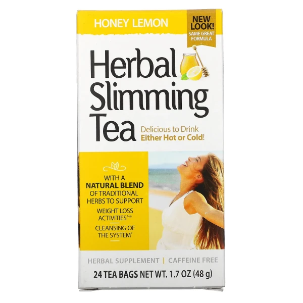 Рослинний чай для схуднення 21st Century (Herbal Slimming Tea) 24 пакетики зі смаком мед-лимон