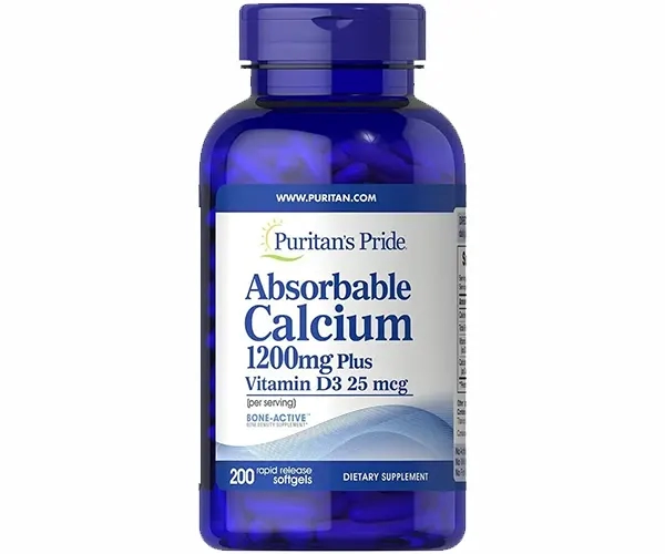 Кальцій та вітамін Д3 Puritan's Pride (Absorbable Calcium with Vitamin D3) 1200 мг/1000 МО 