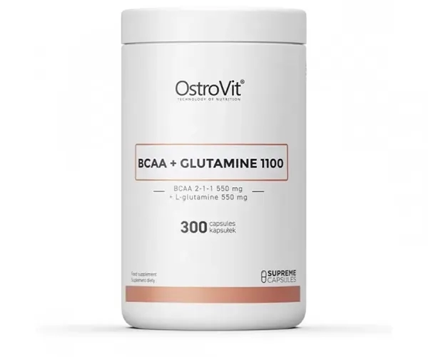 ВСАА + Глютамин Ostrovit (BCAA + L-Glutamine 1100) 300 капсул