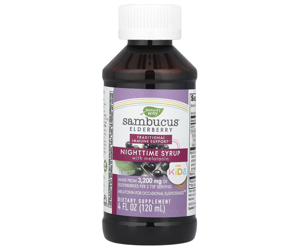 Бузина для дітей - нічний сироп з мелатоніном Nature's Way  (Nighttime Syrup) 120 мл