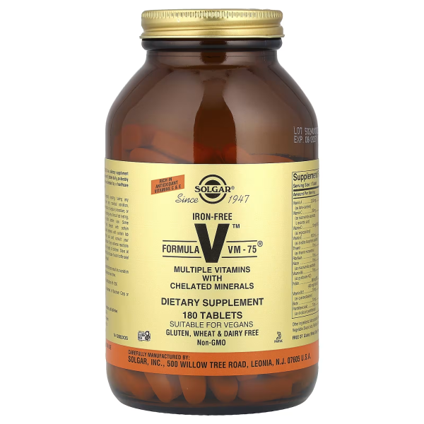 Мультивітаміни VM-75 без заліза Solgar  (Formula VM-75 Multiple Vitamins iron free) 
