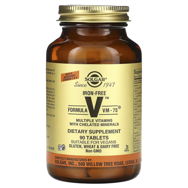 Мультивітаміни VM-75 без заліза Solgar  (Formula VM-75 Multiple Vitamins iron free) 