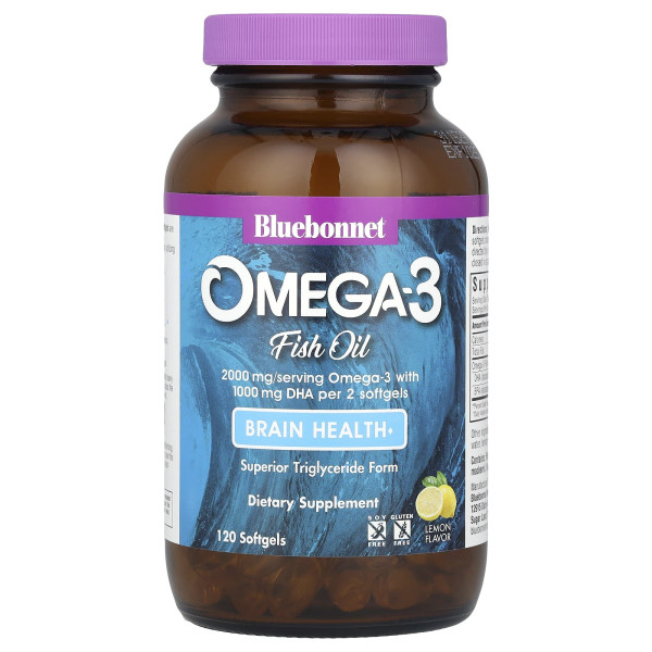 Рыбий жир для мозга Bluebonnet Nutrition (Natura Omega-3 Brain Formula) 1000 мг