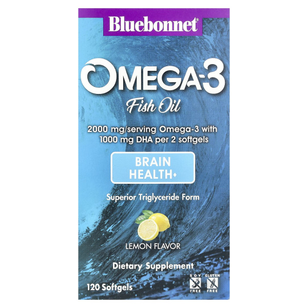 Рыбий жир для мозга Bluebonnet Nutrition (Natura Omega-3 Brain Formula) 1000 мг