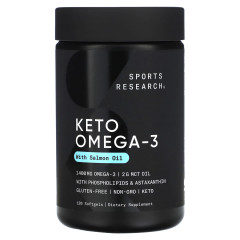 Кето омега з риб'ячим жиром дикої червоної нерки Sports Research (Keto Omega) 1250 г 120 капсул