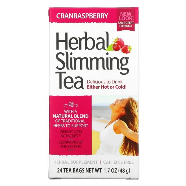 Растительный чай для похудения 21st Century (Herbal Slimming Tea) 24 пакетика со вкусом клюква-малина