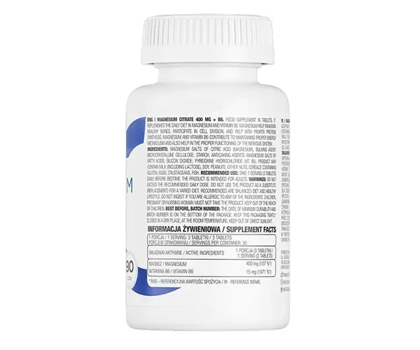 Магния цитрат с витамином B6 Ostrovit (Magnesium citrate+B6) 400 мг 90 таблеток