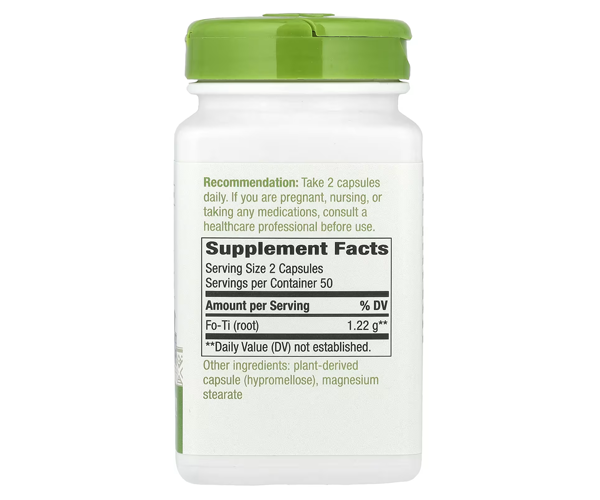 Горец многоцветковый Nature's Way (Fo-Ti Root) 610 мг 100 капсул