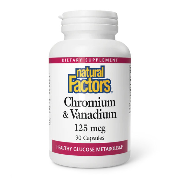Хром та Ванадій Natural Factors (Chromium and Vanadium) 125 мкг 90 капсул