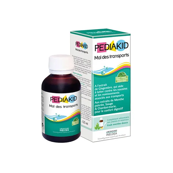 Сироп для устранения тошноты, рвоты, укачивания в транспорте Pediakid (Nausees-Vomissements Mal Des Transports) 125 мл с мятным вкусом