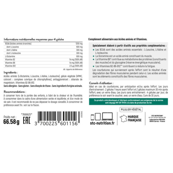 BCAA Сінерджі+ STC Nutrition  (BCAA Synergy+) 120 капсул