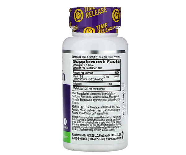 Мелатонін повільного вивільнення Natrol (Melatonin) 5 мг 100 таблеток