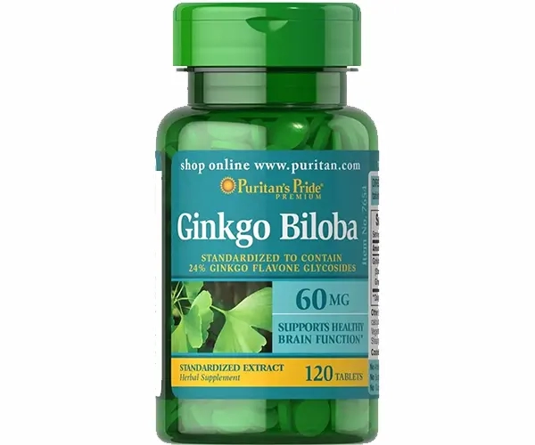 Листя Гінкго Білоба стандартизовані Puritan's Pride (Ginkgo Biloba) 60 мг 