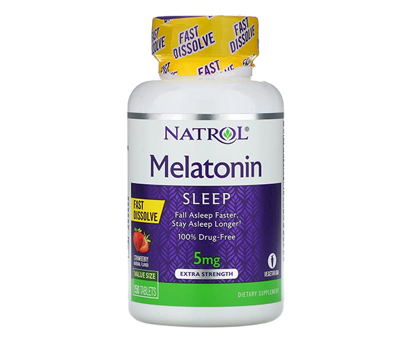 Мелатонін швидкого вивільнення Natrol  (Melatonin) 5 мг зі смаком полуниці