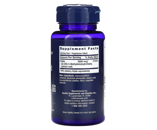 Фолат оптимизированный Life Extension (Optimized folate) 8500 мкг 30 таблеток