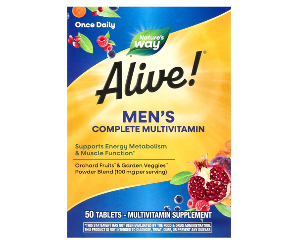 Мультивитамины для мужчин Nature's Way (Alive! Multivitamin-multimineral) 