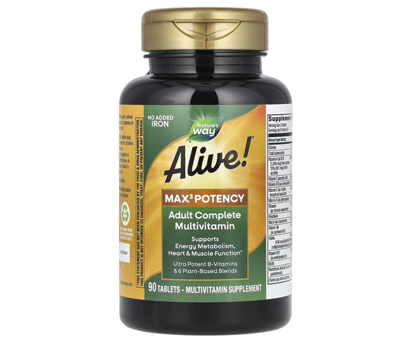 Мультивитамины без железа Nature's Way (Alive Max3 Potency Adult Complete Multivitamin) 