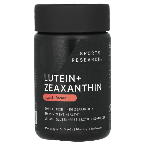 Лютеин и зеаксантин Sports Research (Lutein + Zeaxanthin with Coconut Oil) 120 капсул