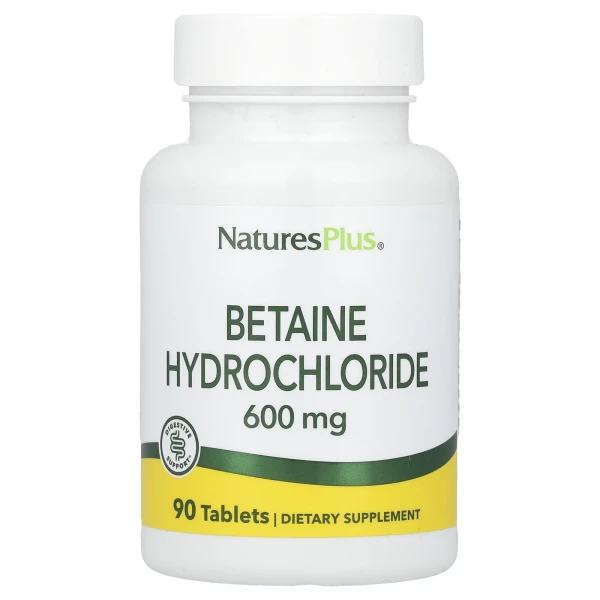 Бетаїну гідрохлорид Natures Plus  (Betaine Hydrochloride) 600 мг 90 таблеток