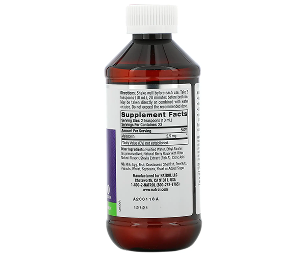 Мелатонін рідкий Natrol (Melatonin Liquid) зі смаком ягід 2.5 мг 237 мл