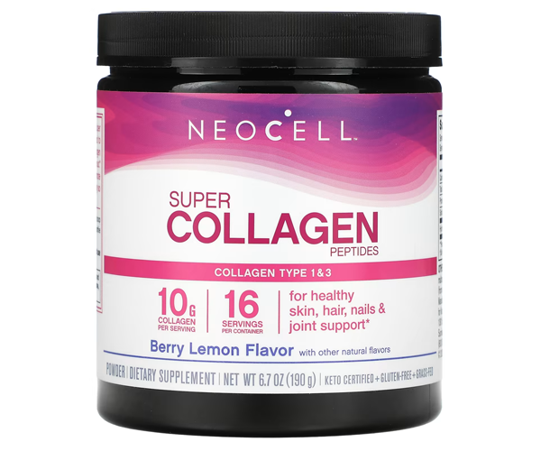 Супер колаген тип 1 і 3 NeoCell (Super Collagen) зі смаком ягоди-лимон 190 г