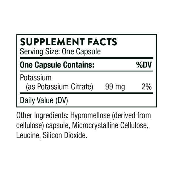 Калій цитрат Thorne Research (Potassium Citrate) 99 мг 90 капсул