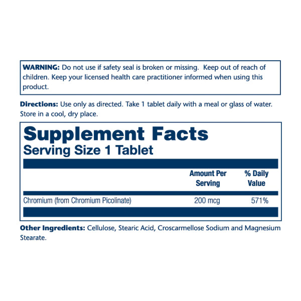 Піколінат хрому 200 мкг Solaray (Chromium Picolinate 200 mcg)