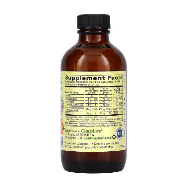 Вітамін С рідкий ChildLife  (Liquid Vitamin C) 118 мл зі смаком апельсину