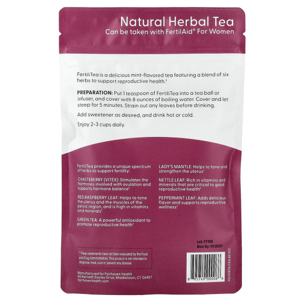 Чай для зачаття Fairhaven Health  (Fertili Tea) 85 г зі смаком м'яти