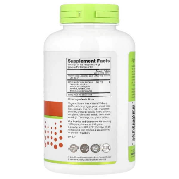 Витамин C с биофлавоноидами NutriBiotic (Ascorbic Acid with Bioflavonoids) 2000 мг/500 мг 