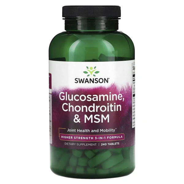 Глюкозамин хондроитин и МСМ сильного действия Swanson (Glucosamine Chondroitin and Msm) 240 таблеток