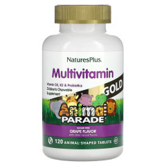 Мультивитамины для детей Natures Plus (Animal Parade Gold)  со вкусом винограда